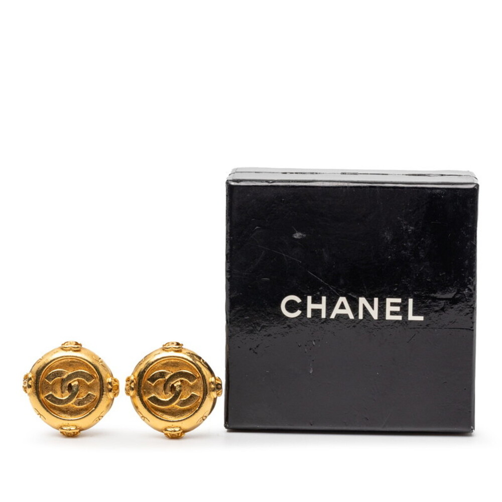 CHANEL Gold Logo Earrings - Picture 5 of 5